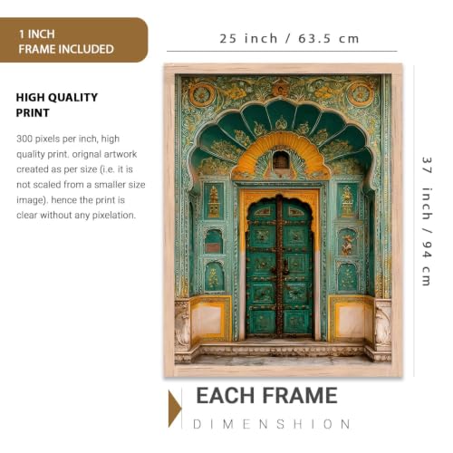 Image of kotart Aesthetic Traditional Indian Wall Art Paintings | Wall Posters With frames | Framed Painting for Living Room Home Room Bedroom Office Decor Set of 3