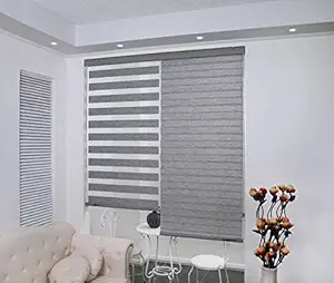 Zebra Blinds for Windows Or Outdoor - Decor The Home - Grey Colour