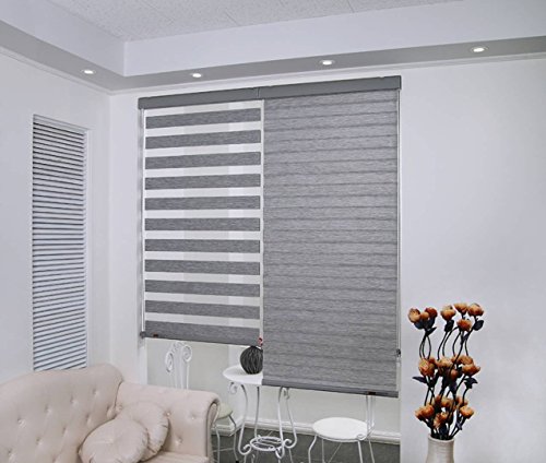 Image of ZEBRA BLINDS Polyester Door /Window Curtain, 165x130, Grey
