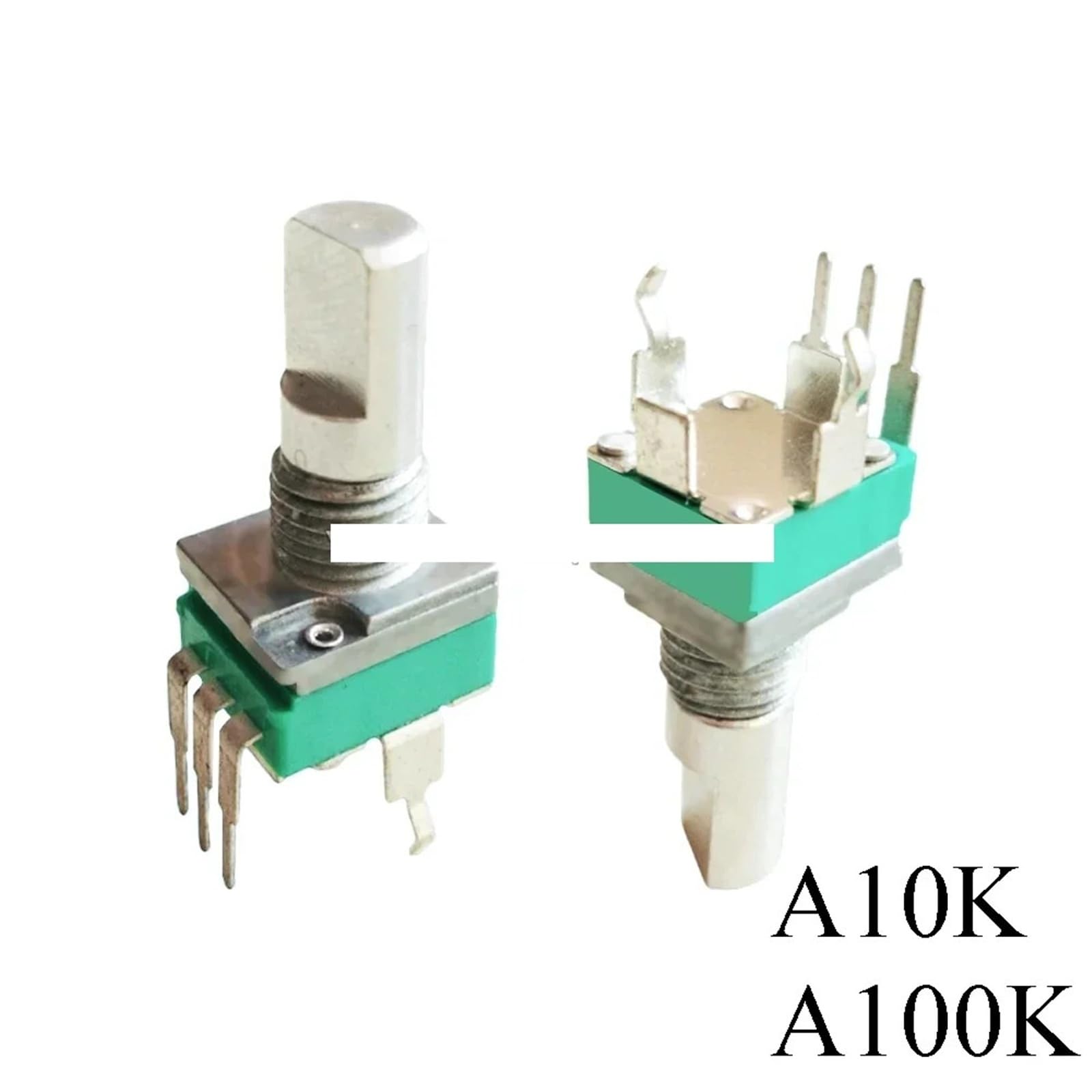 RK097 Potenziometro logaritmico verticale Single Link Lunghezza gambo 15mm Asse D A10K A100K 10 pezzi(10K Ohm)