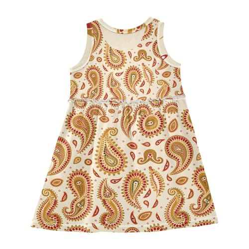 ALAZA Girls Dress Sleeveless Paisley Floral Print Girl Casual Summer Dresses Girls Sundress, 2-8 Years2