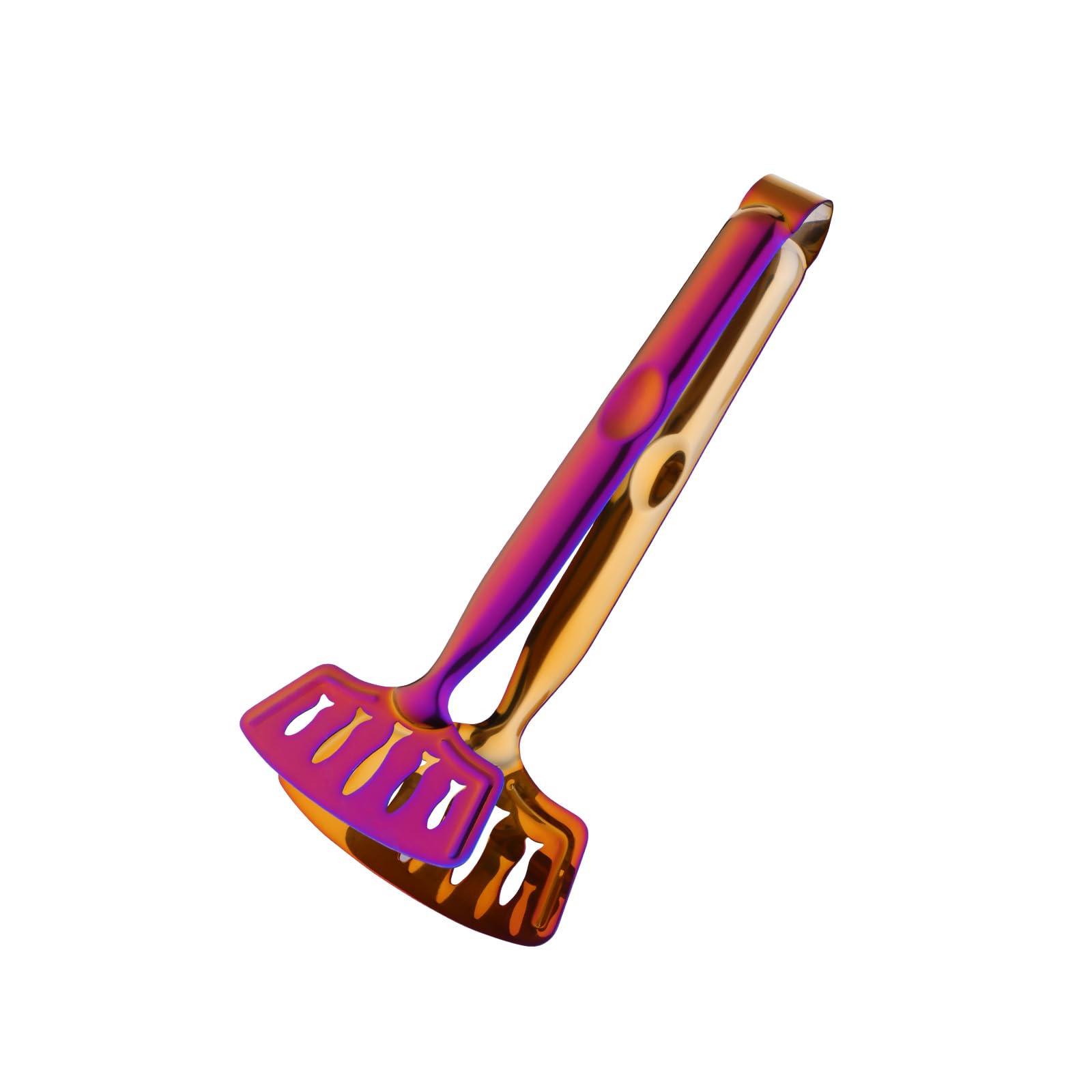 Kitchen Tongs, Buyer Star Stainless Steel Rainbowred Serving Tongs for Frying, Grilling and Air Fryer, Cooking Tongs Utensils Perfect for Camping BBQ Toaster Steak Salad Fruit Buffet Clamp