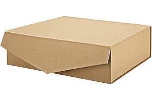 PACKHOME Kraft Gift Box with Lid, 13.5 x 9 x 4.1 Inches