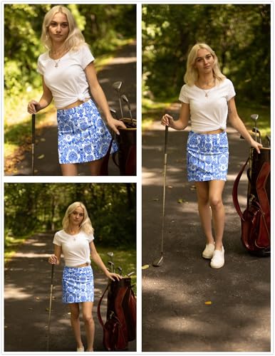 Ekouaer Women's Active Performance Skort Lightweight Skirt for Running Tennis Golf Workout Sports