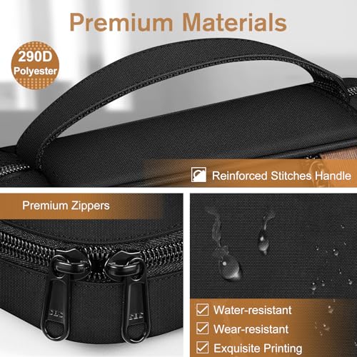 Image of FINPAC Bible Cover, Carrying Book Case Church Bag Bible Protective with Handle and Zippered Pocket, Gift for Mother Lady Women Men, Black & Brown