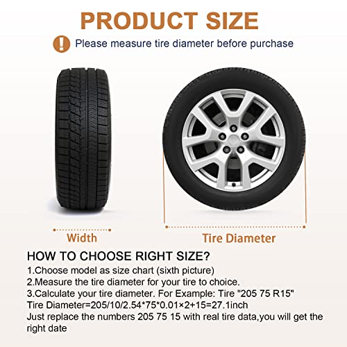 Image of Kayme Four Layers Tire Covers Set of 4 for Rv Travel Trailer Camper Vinyl Wheel, Sun Rain Snow Protector, Waterproof, Fits 27-29 Inch Tire Diameter L