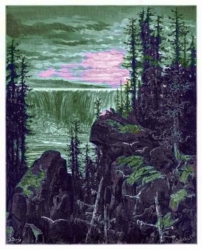 Tableau Les Chutes par Gustave Doré - Impression sur Toile 60x90cm pour Salon