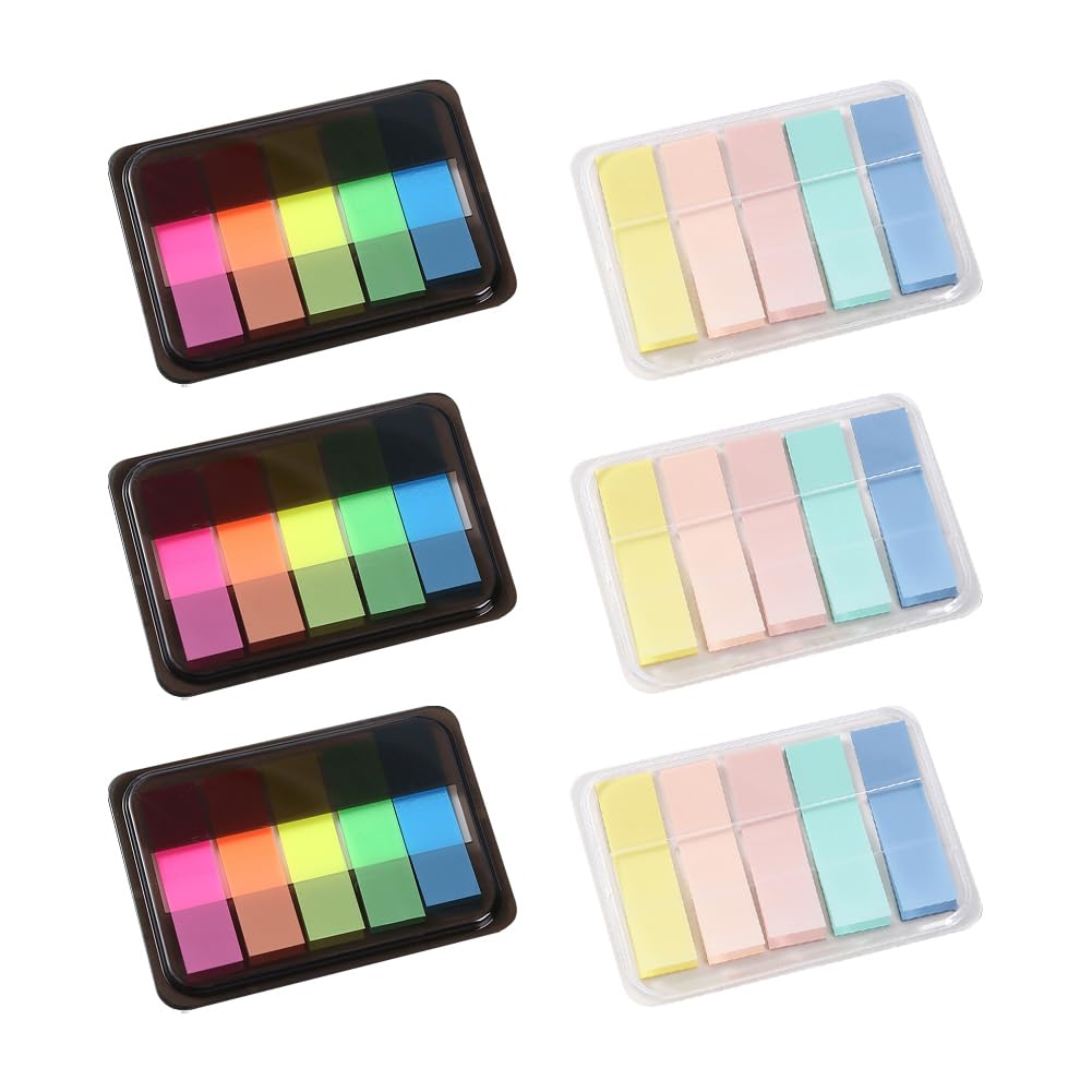 GSHLLO 600 Pcs Colorful Sticky Tabs Bookmark Index Tabs Writable Page Flags Notebook Highlighting Tabs Book Page Markers Paper Markers Stickers