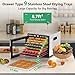 Food Dehydrator Machine, 9 Stainless Steel Trays Jerky Dryer with Digital Adjustable Timer & Temperature Control, 8.7