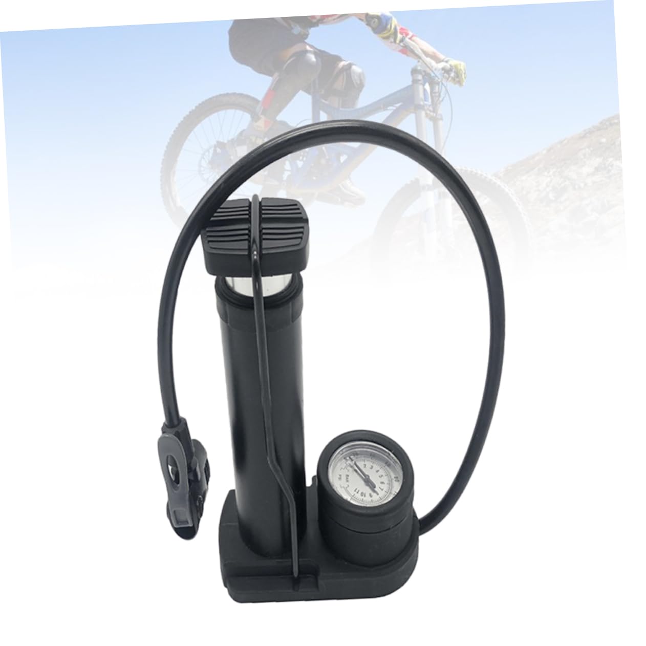 Gogogmee Metal Material Air Pump Mini Foot Pump High Pressure Inflator Portable Home Use Barometer