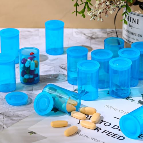 Image of 30 Pack Plastic Film Canisters Holder with Lids 35mm Empty Camera Reel Containers Blue Small Storage Bottles for Pills Beads Coins Vitamins Art Supplies Science Experiments Classroom Craft Projects