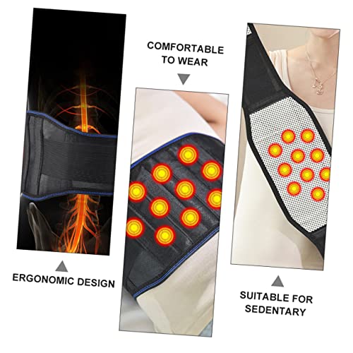 Faja lumbar auto-calentable con alta elasticidad negra miniatura 6