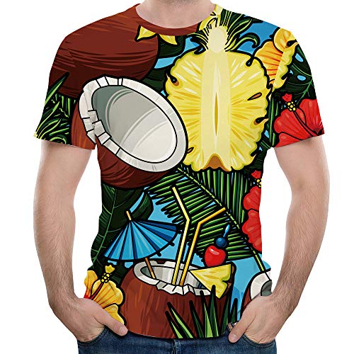 Imprimen Camiseta Hombre,JiaMeng Personalidad Casual Camisa de Manga Corta Delgada Impresa 5D Top Blusa Camisetas Hombre Originales Manga Cortos Verano