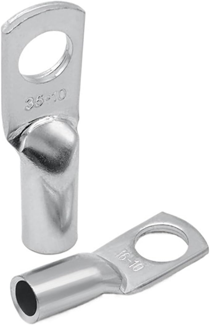 Terminals 10PCS JG Marine Terminal JG35 JG50 JG70 35-70 MM ² Cable Lug Copper Tinned Electrical Lug Wire Connector 2-2/0 AWG(JG35-8)