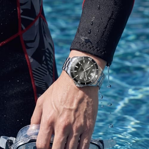 Image of TOPHILL Men Watches Automatic Mechanical Watches - Dive, GMT, Chronograph & Dress Styles | 316L Stainless Steel, Sapphire Crystal, Ceramic Bezel | 5ATM-300M Waterproof with Super Luminous | Classic Business & Sport Casual