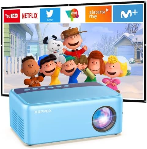 Mini Video Projector for Cartoon, Portable Outdoor Movie Projector for Kids Gifts, XOPPOX Small Home Theater Projector for Phone with HDMI USB AV Interfaces