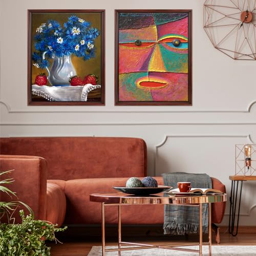 Soaoo 4 Pcs Canvas Floater Frames 16'' x 20'' Brown Floating Canvas Frame 0.9" Deep Artwork for Paintings with Hardware Kit Included for Wall Prints Painting, Assemble Required by Soaoo - Used condition - Image 6