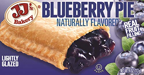 JJ's Bakery Blueberry Pie Snack Pies, Individual Dessert, Fresh-Baked, Nut-Free, Kosher Parve, 4 Oz Each (Pack of 12)