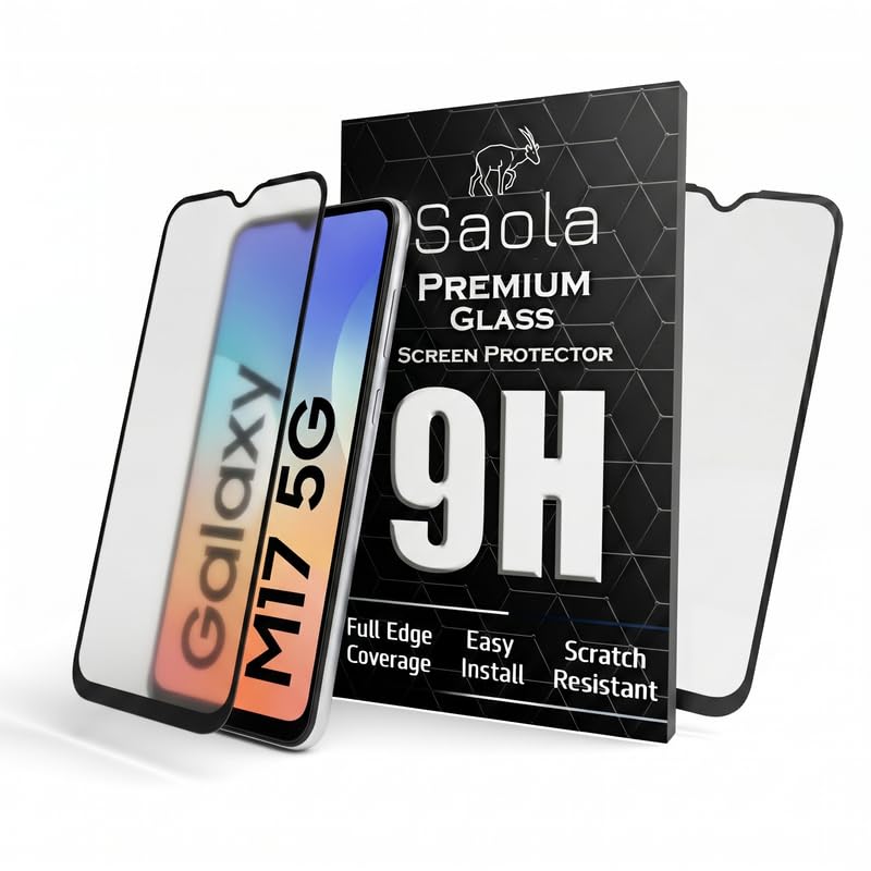 Image of Saola Anti-Glare Matte Screen Protector for Samsung Galaxy M17 5g | Smooth Touch Finish, 9H Strength Glass, Full Coverage, Bubble-Free Installation Kit | Quick & Easy Application | Pack of 1