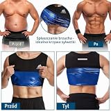 flintronic Męska kamizelka do sauny, modelująca sylwetkę, kamizelka zatrzymująca ciepło, górna część sauny, modelująca sylwetkę, wyszczuplający, fitness strój treningowy, Kamizelka, L