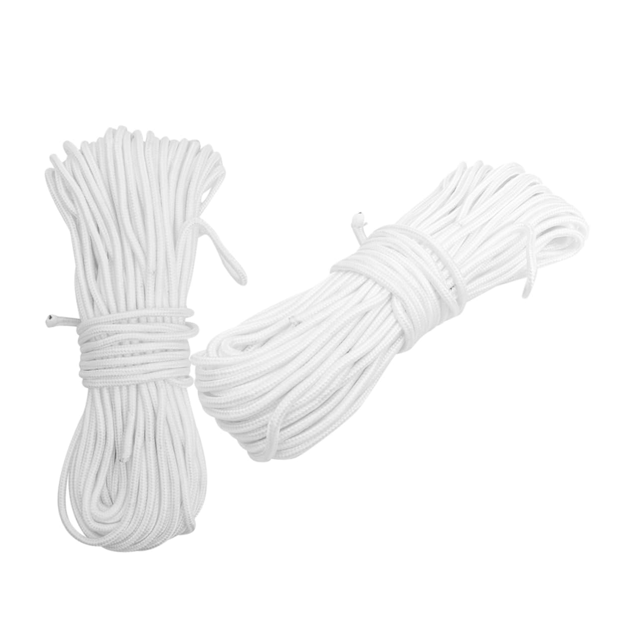 Cuerda de Nailon Trenzada para Tendedero, 2 Rollos, 6mm X 30 M | Blanco, Diseño Minimalista, Portátil y Fácil de Llevar, para Proyectos DIY y Manualidades