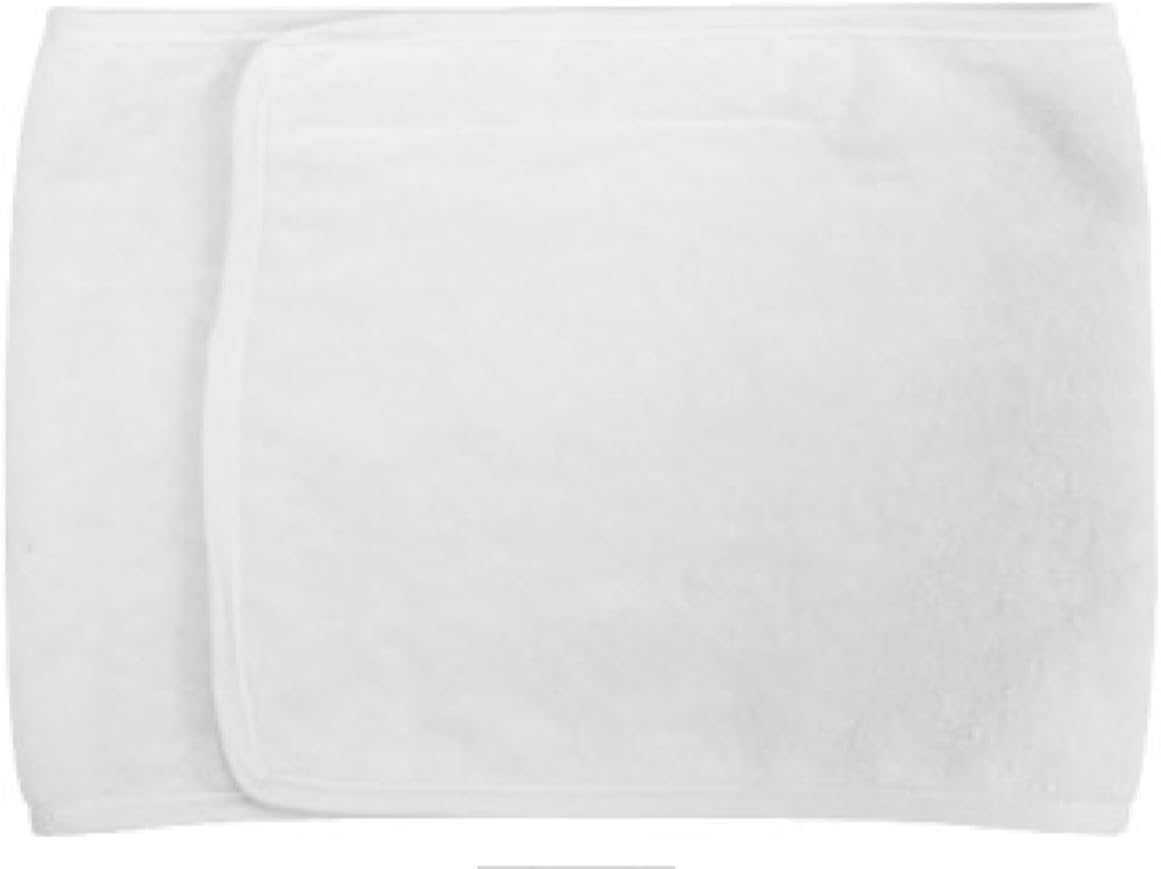 Hansderma SkinSoft Spa Headband for Facials, Cotton, Makeup, Shower, Spa Wrap, hairband, w/ Velcro, Made in Korea (Wide-White)