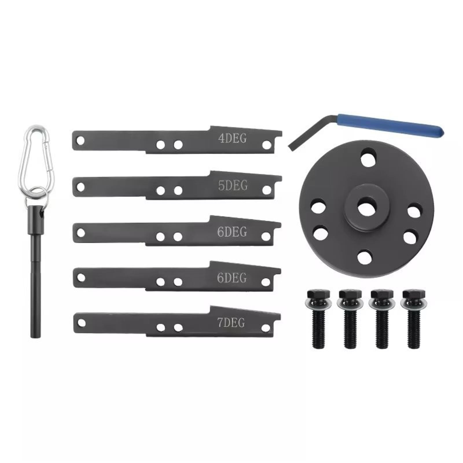 Set Strumenti Messa Fase Compatibile con Cummins per ISX QSX X15 3163020 3163069 3163530 con Blocchi A Cuneo A 4/5/6/7 Gradi Kit di Attrezzi per La Messa in Fase Dell'albero A Camme
