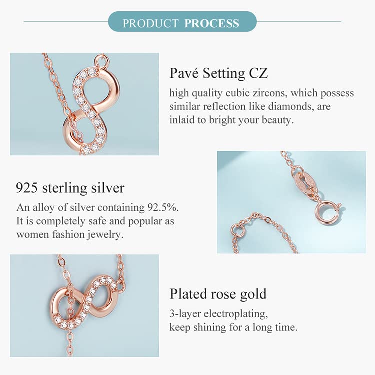 Collar infinito de plata de ley para mujer: colgante fino de joyería, accesorios de moda y regalos 4