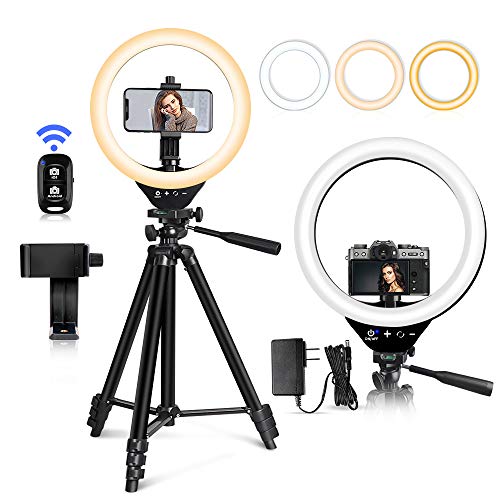 EICAUS 10” Ring Light with Stand and Phone Holder, Cell Phone Tripod