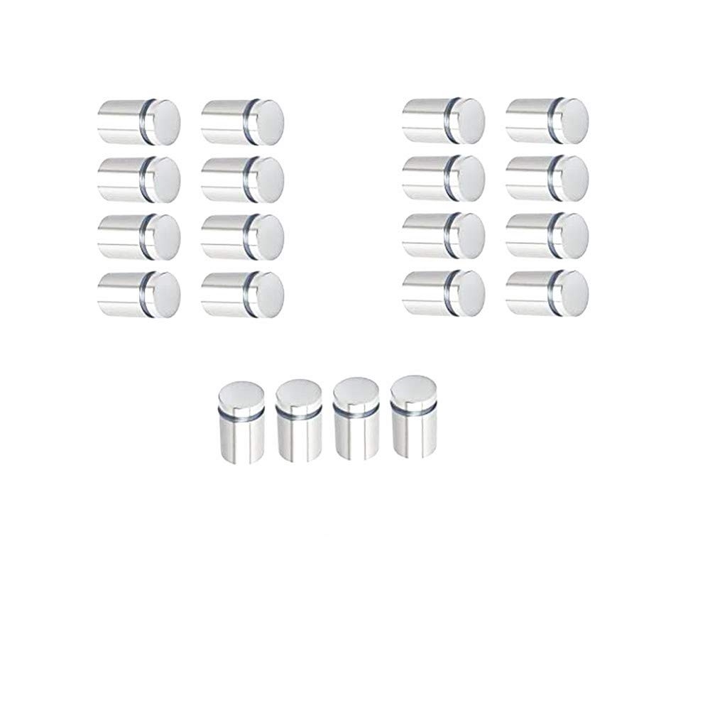 20 Pcs Argento Pubblicità Chiodi Hardware Supporti Distanziatori di Vetro Chiodi di Fissaggio Montaggio a Vite Pubblicit Chiodi Forte e Durevole Accessori Hardware (20 x 12 mm)