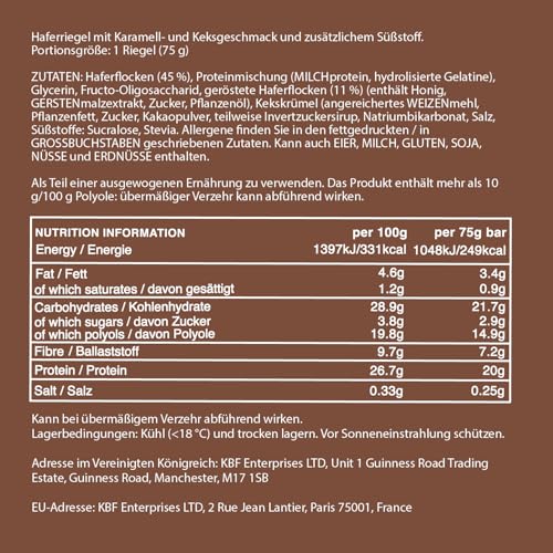 Warrior Raw Protein Flapjacks – 12 Bars x 75g Each – Packed with 20g of Protein – Low Sugar, High in Fibre (Cookies & Cream) - Image 3