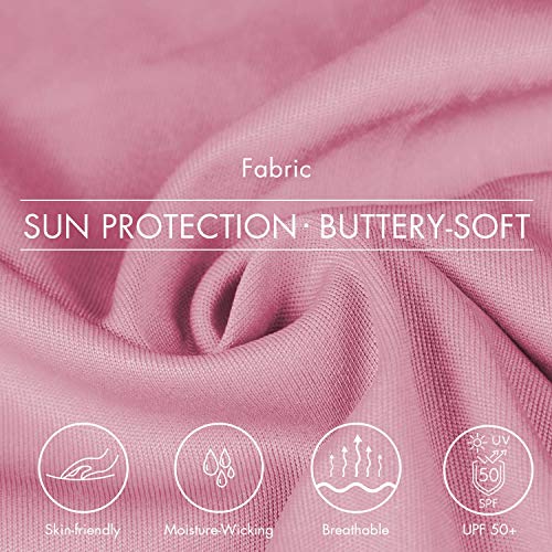 BALEAF Women's UPF 50+ Sun Protection T-Shirt SPF Long/Short Sleeve Dri Fit Lightweight Shirt Outdoor Hiking Pink Size XL