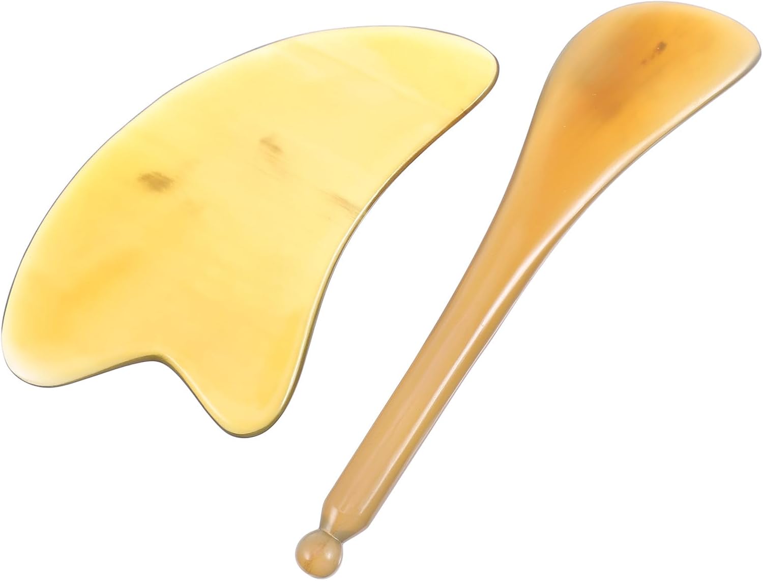 Ipetboom 2 Pcs Gua Sha Facial and Body Scraping Board Set with Tendon Stick Eco-Friendly Massage Tools for Muscle Relief and Blood Circulation 5.11X1.18X0.19 Inch