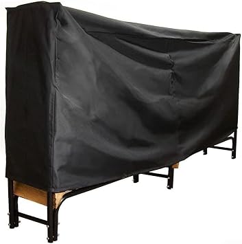 Firewood Log Rack Cover, Oxford Cloth Firewood Cover Outdoor All-Weather for PROTECTION Storage For Firewood Rack Cover, 244 * 34 * 100CM Black