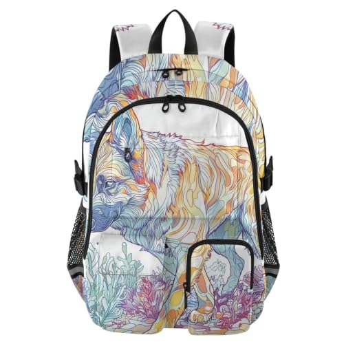 Mochila de viaje de pastor alemán de 17.5'' para universidad y negocios