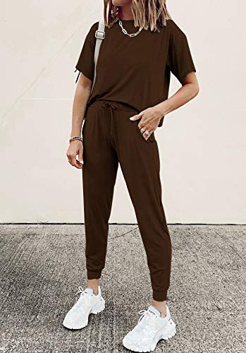 PRETTYGARDEN Women's Two Piece Sets 2025 Summer Spring Jogger Pants Travel Vacation Lounge Outfits Airplane Matching Clothes
