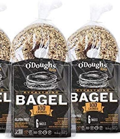 O'Dough's Thins Gluten Free Bagels, Everything, 100 Calorie Bagels, Presliced, 10.58 Ounce [3 Packs]