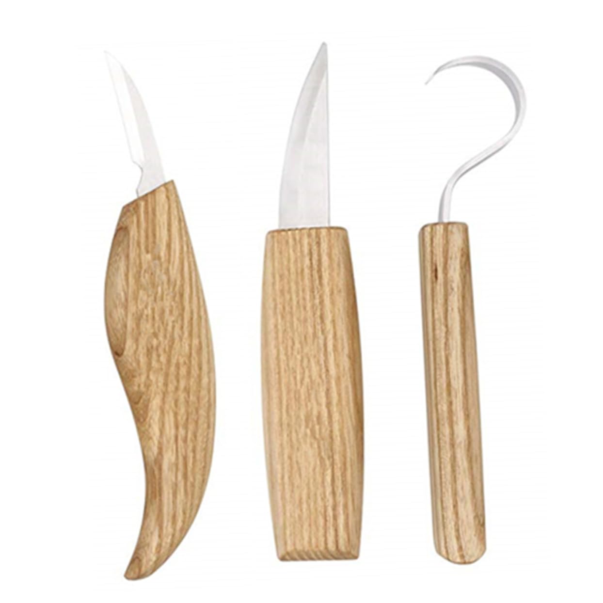 KONTONTY Whittling Knives Wood Carving Tools Solid Wood Handle Sharp Stainless Steel Blade Perfect for Carving Bench