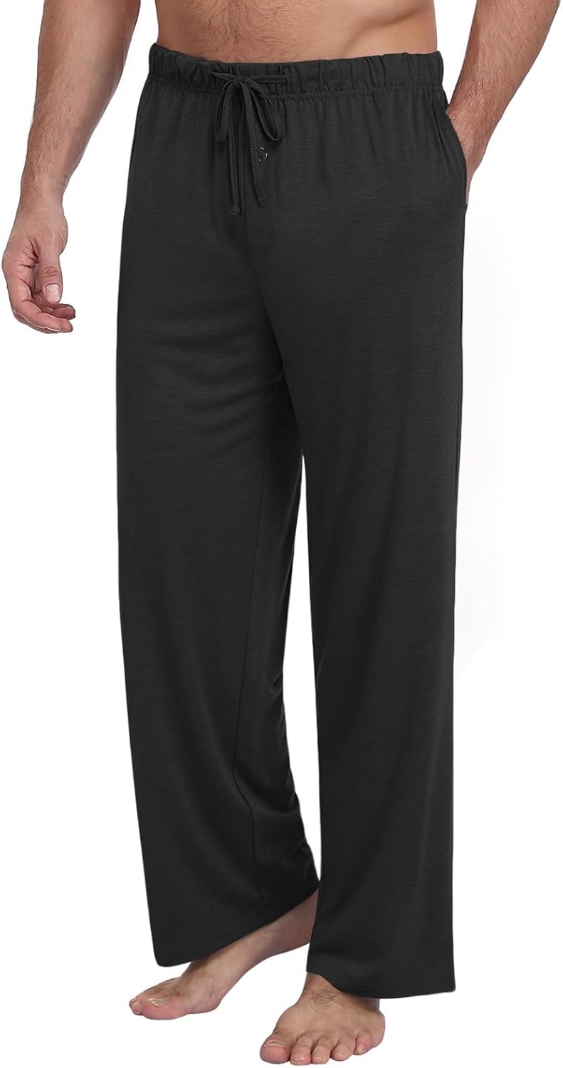 Mens Pajama Pants Soft Lounge Sleep Pants with Pockets Casual Pj Bottoms with Button Fly and Drawstring - Image 4