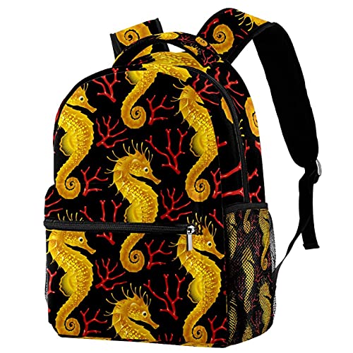 Sac à dos hippocampe avec porte-bouteille isotherme pour l'école