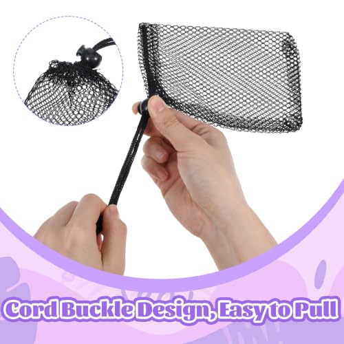 Image of Nogeqi 6 Pcs Small Mesh Bags Drawstring, Mini Mesh Bags with Cord Lock, Mini Meshs Bag Drawstring Pouch for Travel and Storage, Lightweight Nylon, 6 x 4 Inch (Black, White)