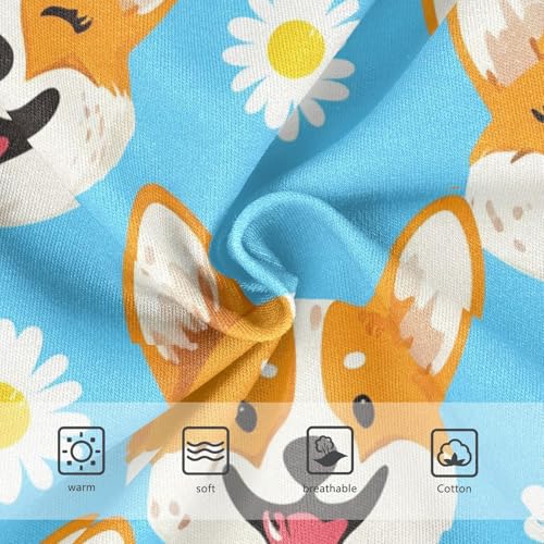 Cute Puppy Faces Floral Blue Cute Panties Girl Girls Underwear Toddler Cotton Pattern Kids Briefs Undies 2t3