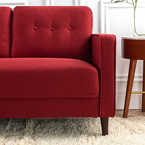 image for ZINUS Mikhail Sofa Couch / Ruby Red / Button Tufted Cushions / Easy, T