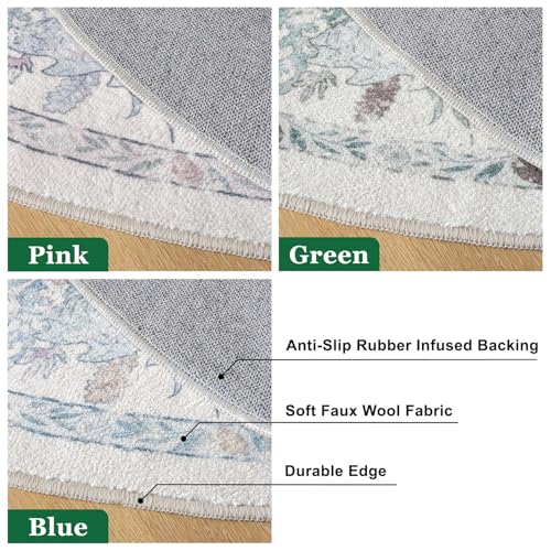 Soft Marine Animal Washable Faux Wool Stain Resistant Rug Rubber Non-Slip Backing for Playroom Bathroom Living Room Bedroom Bedside Beachy Cute Coastal Nautical Nursery Rug (Blue Multi, 5' x 7') - Image 7