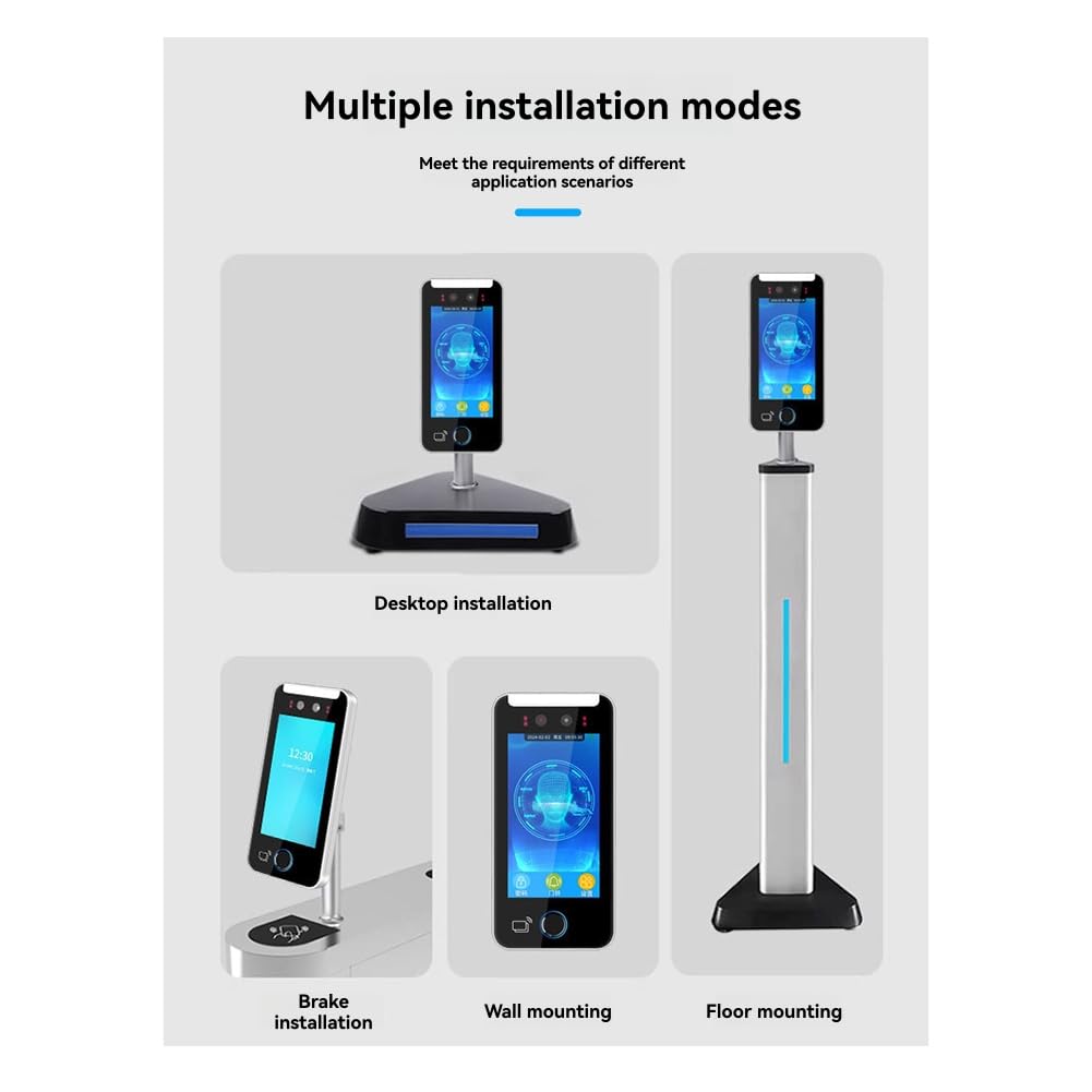 Dispositivo Biométrico Inteligente de Control de Asistencia por Huella Dactilar, 5000 Usuarios, Pantalla Táctil de 5 Pulgadas, Cámara de 2 MP, A