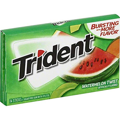 Image of Trident Pack of 5 (Spearmint Watermelon Strawberry Original Bubblegum)