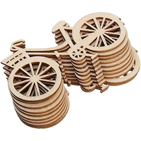 Katoot@ Wooden Bicycle Ornaments for Rustic Theme Party DIY Handmade Bike Crafts Home Christmas Birthday Wedding Decorations 10Pcs/Set Cover