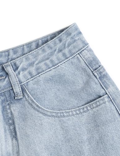 Aelfric Eden Wide Leg Jeans for Women Straight High Waisted Casual Loose Washed Y2K Baggy Boyfriend Jeans Denim Pants Light Blue 32