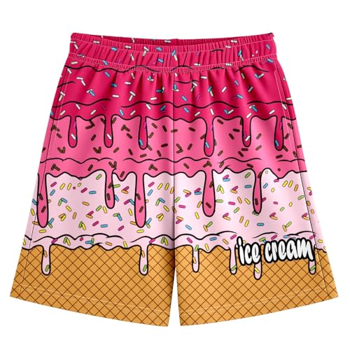 Ice Cream Shorts Toddler Baseball Short Boys Girls Summer Cute Preppy Casual Elastic Waist Short-Pants with Pockets 2-14Years2