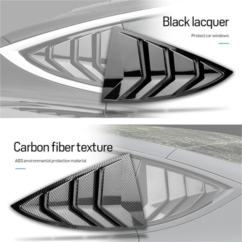 Cubierta persiana trasera para Tesla Model 3, protege y decora la ventana triangular lateral 4
